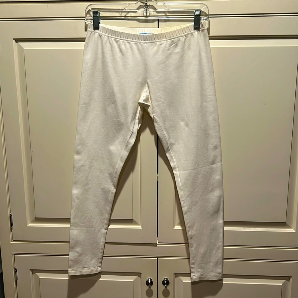 PURE WHITE COTTON AND SPANDEX LEGGINGS